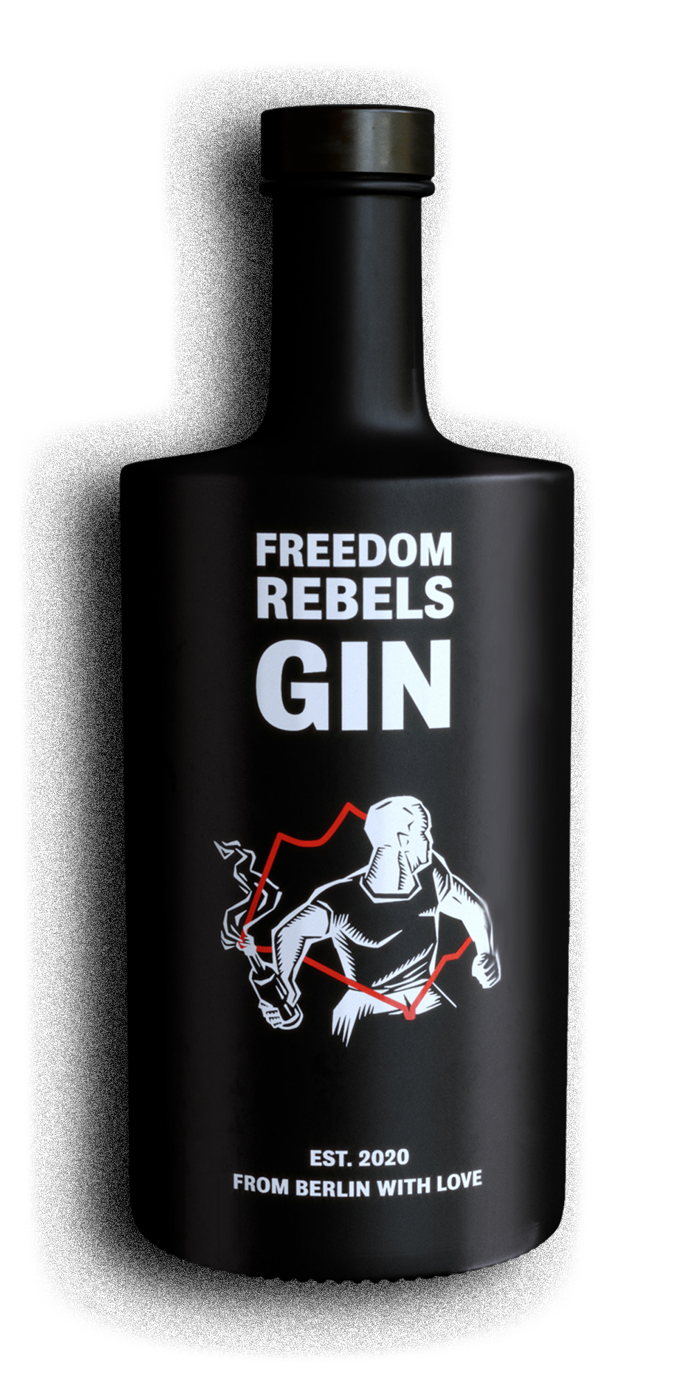Photo of the FREEDOM REBELS Gin bottle (front)